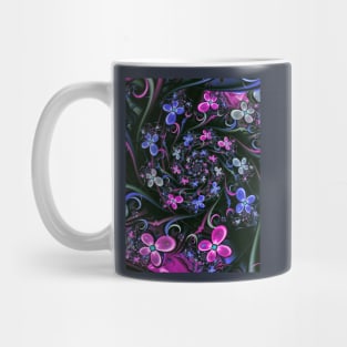 Blue pink flower pattern Mug